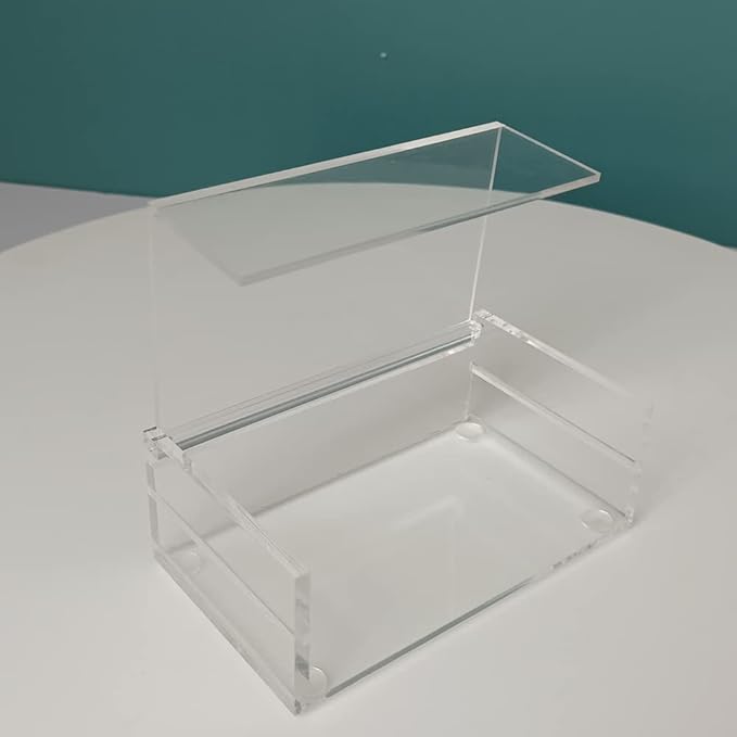 LIXIMMAZN 2 Layers Acrylic Eyelash Pallet Organizer Box, Grafting Eyelash Clear Makeup Display Container for False lashes Transparent Storage Case (White)