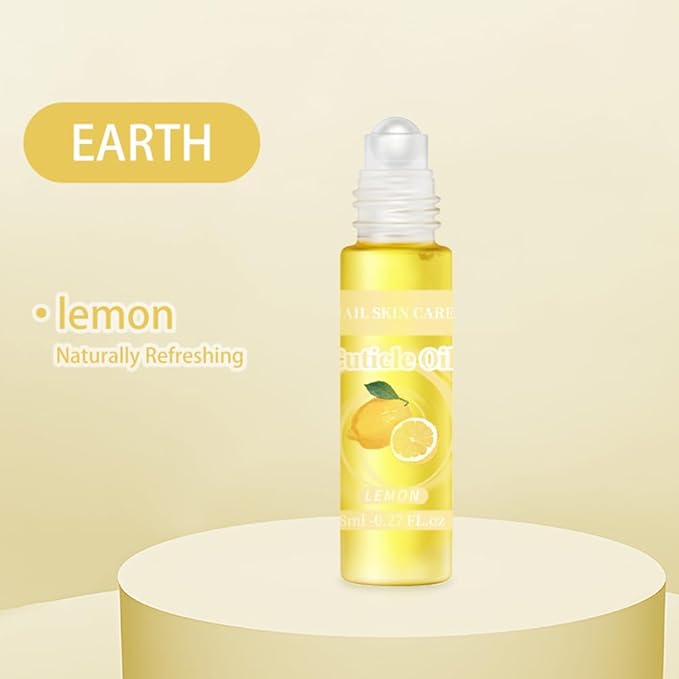 SULLMAR 8ml/0.27 FL.oz Cuticle Oil Roller Nourishing Moisturizing Roll On Cuticle Oil for Convenient Portable Nail Rollerball for On the Go Hydration and Care(Lemon&Green Tea)