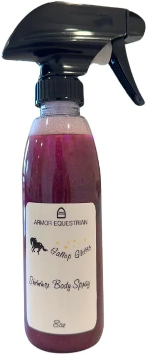 Horse Gallop Glitter Gift Set, 4 Items - Hoof Polish, Body Glitter, Mane and Tail Gel, Shimmer Body Spray (Purple)