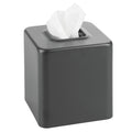 mDesign Metal Square Tissue Box Cover, Modern Facial Paper Holder - Accessories for Bathroom Vanity Countertop, Bedroom Dresser, Night Stand, Desk, Office, End Table - Unity Collection - Graphite Gray