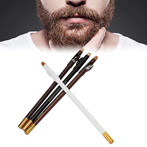 4pcs Hairline Pencil Beard Pencil Filler for Men, with Sharpener, Hairline & Mustache Tracing Tool, Shaping & Styling Kit, & Long-Lasting