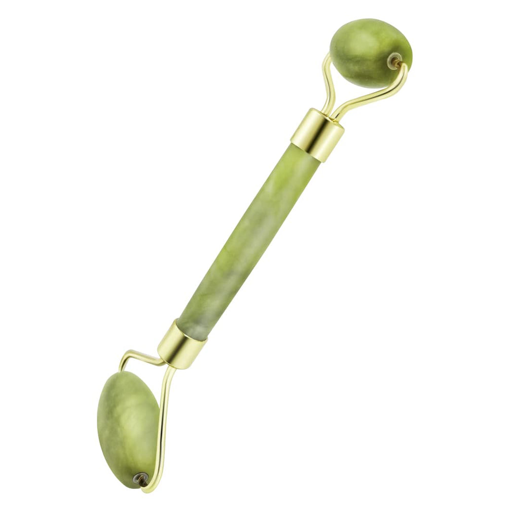 Chikoni 3 in 1 Ficial Face Ice Jade Roller and Gua Sha Tool, Natural Real Jade Anti-Wrinkle Face Eye Neck Massager Tool, Reduce Wrinkles, Puffiness, Migraine, Redness, Pain and Injury