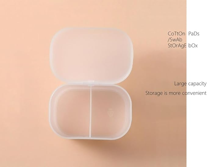 Sprigold home transparent cotton pads/swabs large capacity storage box with PP(polypropylene) material, easy to use and take,beautiful design, muti-purpose, moisture-proof and dust-proof (Home)