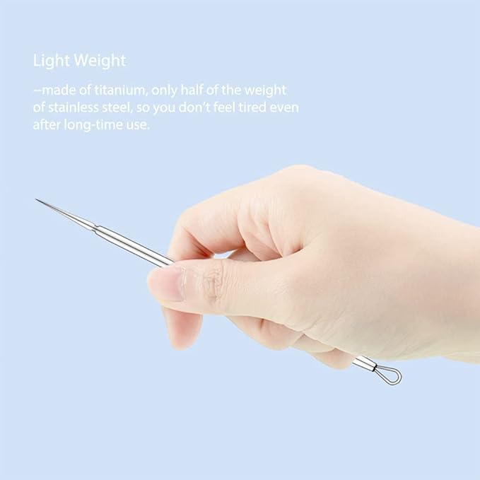 ZIZZON Titanium Lancet Needle Acne Blackhead Remover Pimple Extractor Popper Tool