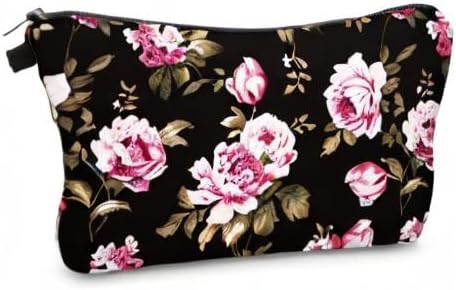 Aiphamy Cute Travel Makeup Bag Cosmetic Bag Small Pouch Gift for Women (Flowers)