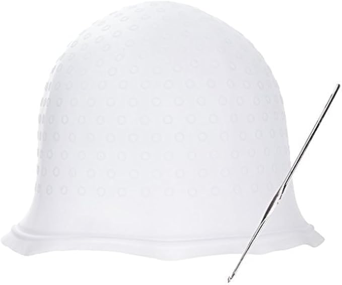 1 PCS Reusable Hair Coloring Highlighting Cap with Hook – Professional Silicone Cap for Salon & Home Use, Easy Pull-Through Hair Dyeing Tool for Streaks, Lowlights & Highlights
