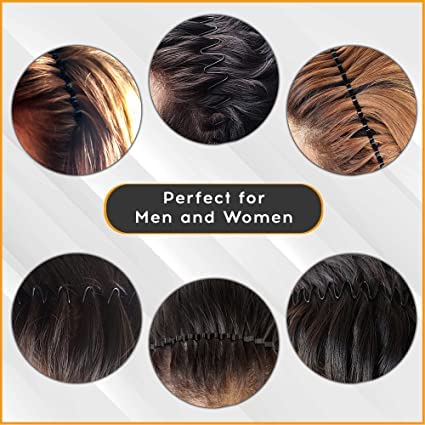 Metal Headbands for Men and Women, Wavy Adjustable Wire Hair Bands, Unisex Non-Slip Elastic Headband for Workout, Face Washing, Curly Hair & Daily Use. (6 Pack)