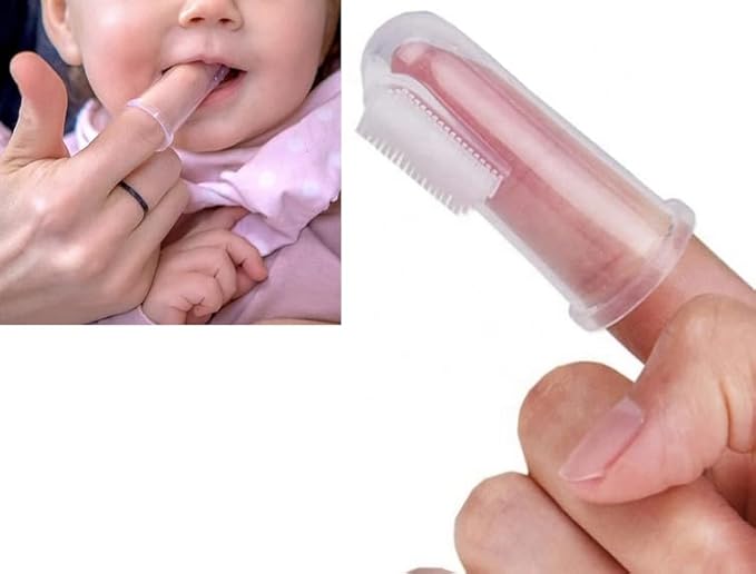 AmeriCan Goods 2/Pcs Baby Finger Toothbrush Silicone Infant Finger Cleaning Massager Brush for Teeth & Gums