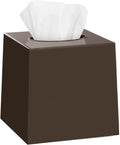 Bronze Tissue Box Cover Square - Plastic Facial Tissue Box Holder - Decorative Cube Tissue Holder Dispenser Fits Any Vanity Countertop, Bedroom Dresser, Office, Bathroom Decor