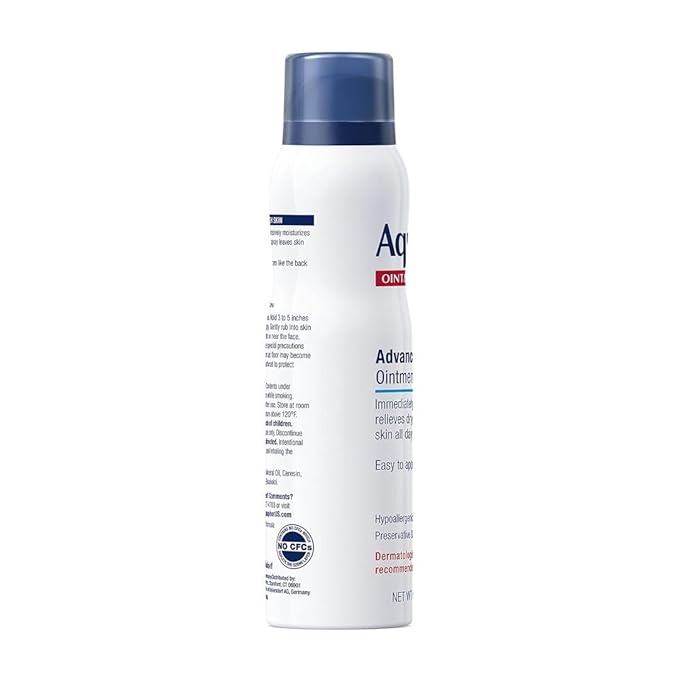 Aquaphor Advanced Therapy Ointment Body Spray, Fragrance Free, Hypoallergenic, Spray Moisturizer for Dry Skin, Moisturizes and Heals Dry, Rough Skin, 3.7 Oz Can (Pack of 2)