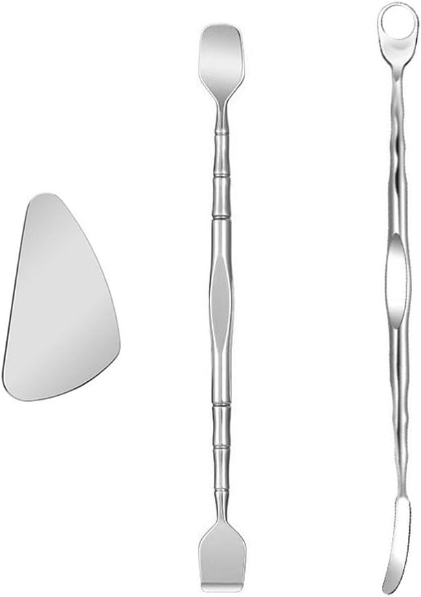 3 Pack Pore Prep Tool Blackhead Remover Tools Stainless Steel Face Scraper Skin Scrubber Spatula Pimple Popper Tool Kit Pimple Extractor for Cleaning Forehead Nose Blackhead Gunk Oil Acne