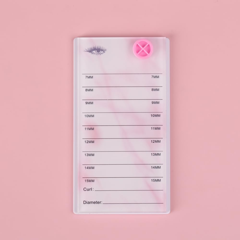 Acrylic Eyelash Pallet For 8 Layers Storage Organizer, Grafting False Eyelashes With 7-15mm Scale Glue Cup Palette, Cosmetic Beauty Extension Supplies (A Marble Pink Pallet)