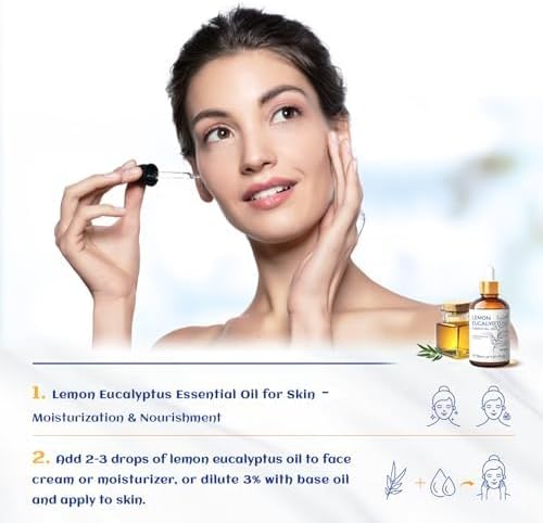 HIQILI Lemon Eucalyptus Essential Oil for Spray, Aromatherapy & Diffuser