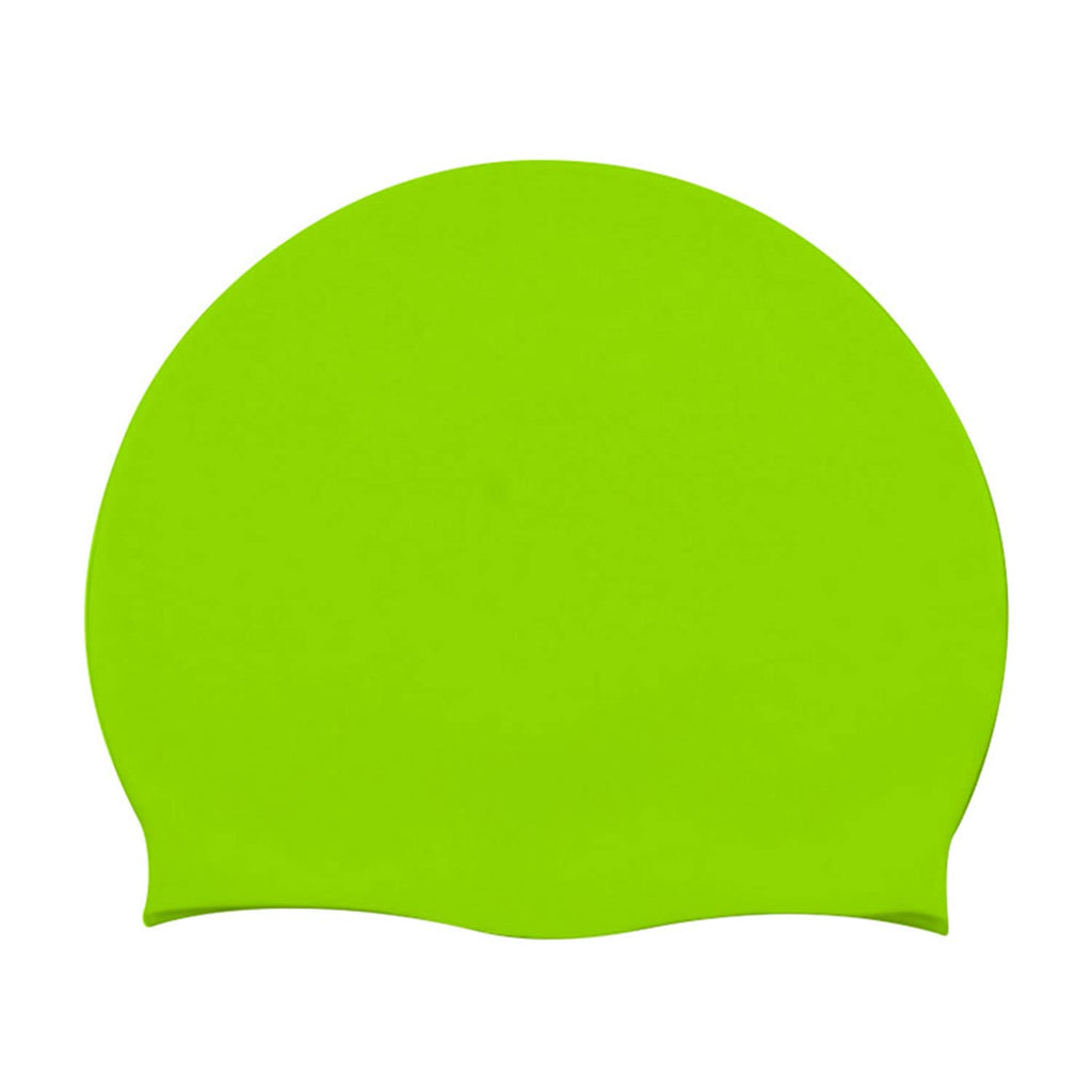 Doovid Swim Caps for Women Men Waterproof Silicone Ear Protection Long Hair High Elasticity Swimming Cap Green Grass One Size