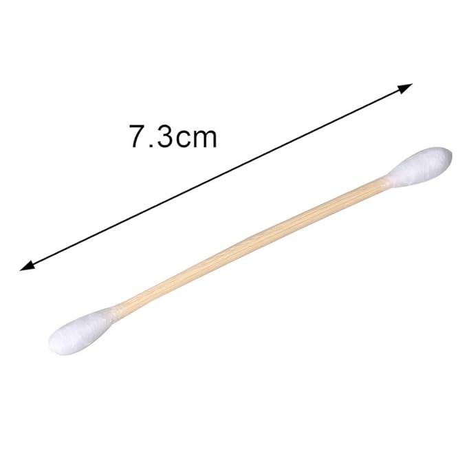 RIKWOG Cotton Swabs, 900 Count Bamboo Sticks Cotton Swabs with a Clear Dispenser Holder Cotton Buds with Wooden Handles For Ears Makeup or Nails Personal Care