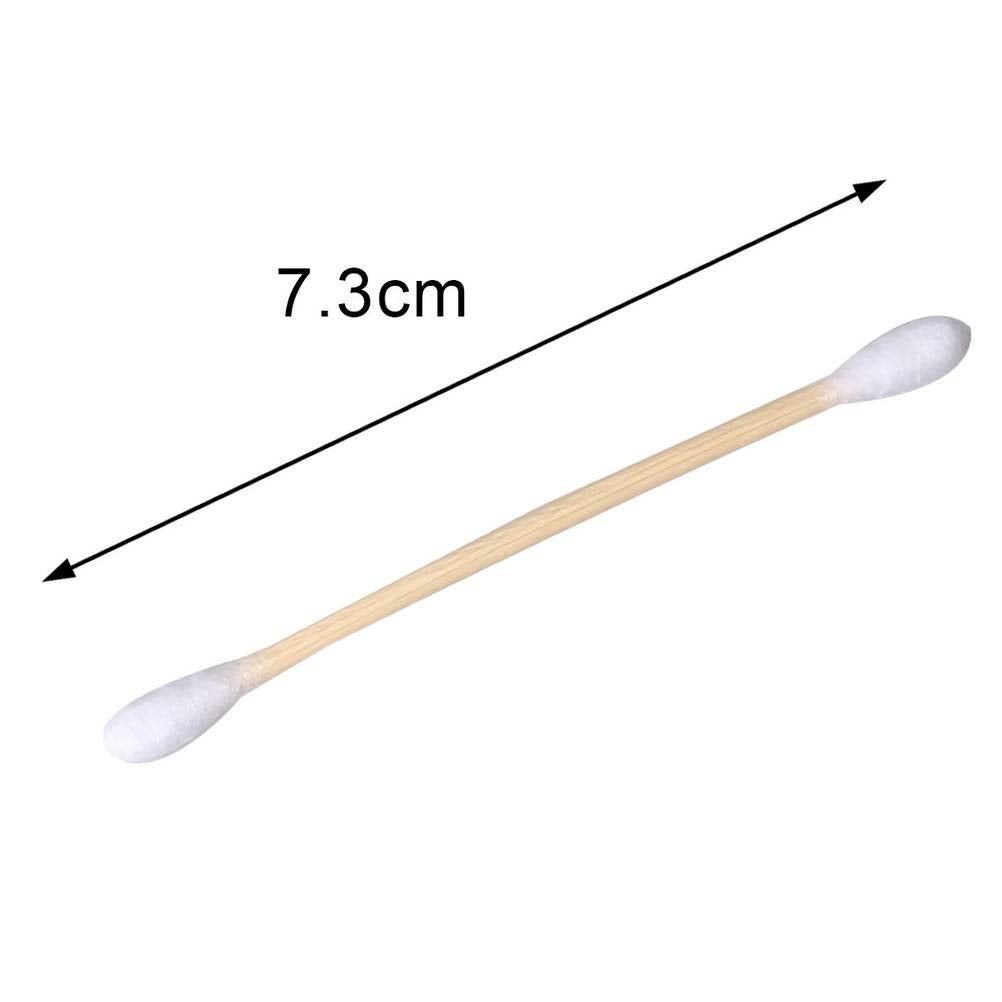 RIKWOG Cotton Swabs, 900 Count Bamboo Sticks Cotton Swabs with a Clear Dispenser Holder Cotton Buds with Wooden Handles For Ears Makeup or Nails Personal Care