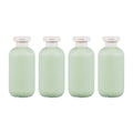 ASEVAT 6.7oz 4Pcs Green Plastic Refillable Travel Shampoo and Conditioner Bottles Plastic Refillable Travel Shampoo Bottles with Flip Cap Shampoo and Conditioner Dispenser