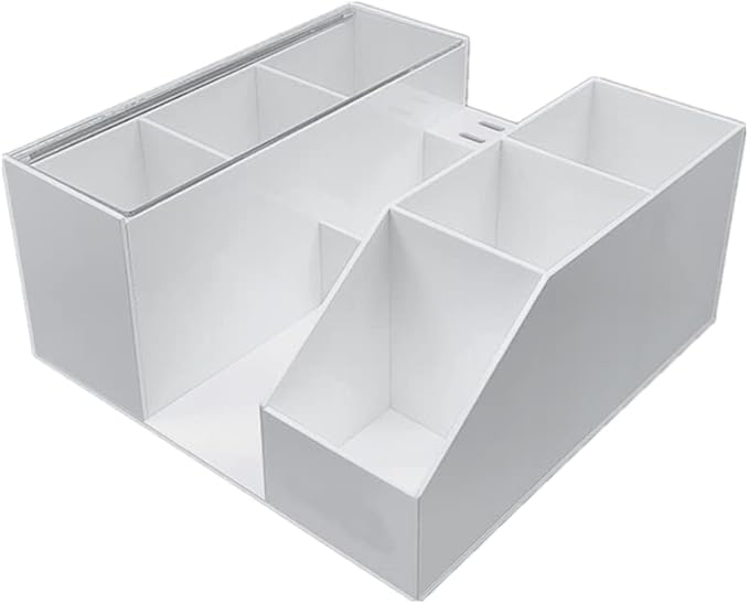 Acrylic Eyelash Beauty Organizer, Grafting Tool Storage With Tweezers Holder Display Boxes for Home Salon (White)