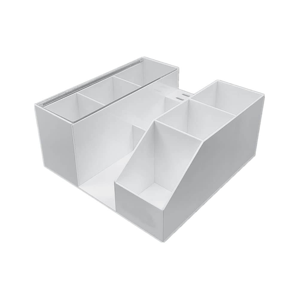 Sisiter Eyelash Beauty Organizer, Acrylic Eyelash Grafting Tool Storage Beauty Tool W/Tweezers Holder Display Boxes for Home Eyelash Salon (White)