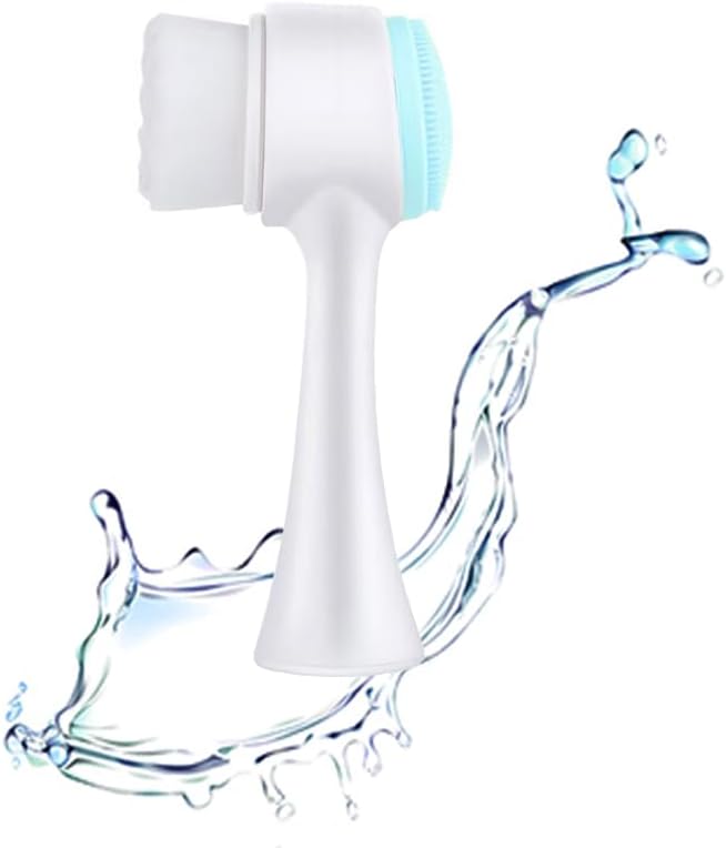 Facial Cleansing Brush 2 in 1Double-Sided Facial Cleaning Brush with Soft Bristles for Deep Pore Exfoliation, Wash Makeup