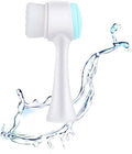 Facial Cleansing Brush 2 in 1Double-Sided Manual Facial Cleaning Brush with Soft Bristles for Deep Pore Exfoliation, Wash Makeup, Massaging (Green-White)