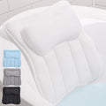 GORILLA GRIP Bath Pillow for Tub, 6 Strong Suction Cups, 4D Mesh FlexComfort Headrest for Neck, Head and Back Support, Luxury Machine Washable Pillows, Bathtub Accessories, Spa Gifts for Women, White