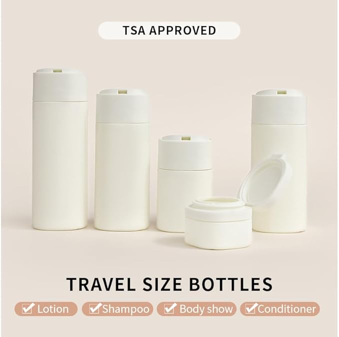 Sprigold 5 Pack Brief and Fashion Travel Bottles TSA Approved, BPA Free Travel Size Containers Refillable Squeeze Bottles for Cosmetic Shampoo Cream Conditioner … (Nordic bean purple)
