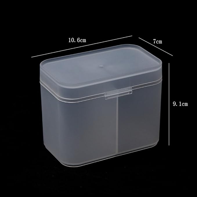 2 Pieces Nail Storage Box 2 Grids Plastic Cosmetic Cotton Pad Holder Box Nail Polish Remover Pad Storage Container Box Makeup Cotton Storage Box Cotton Swab Holder Container, Transparent