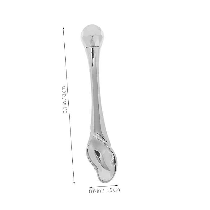 Metal Eye Cream Applicator Stick with Spatula Versatile Skincare Tool for Face Cream for Circulation and Relaxation Silver Color