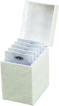 LIXIMMAZN 5 Layers Acrylic Eyelash Storage Box, Makeup Eyelashes Extension Close-Packed Display with 5 Pallets, Grafting False Eyelashes Glue Pallet Holder Display Organizer (5 Layers Marble White)