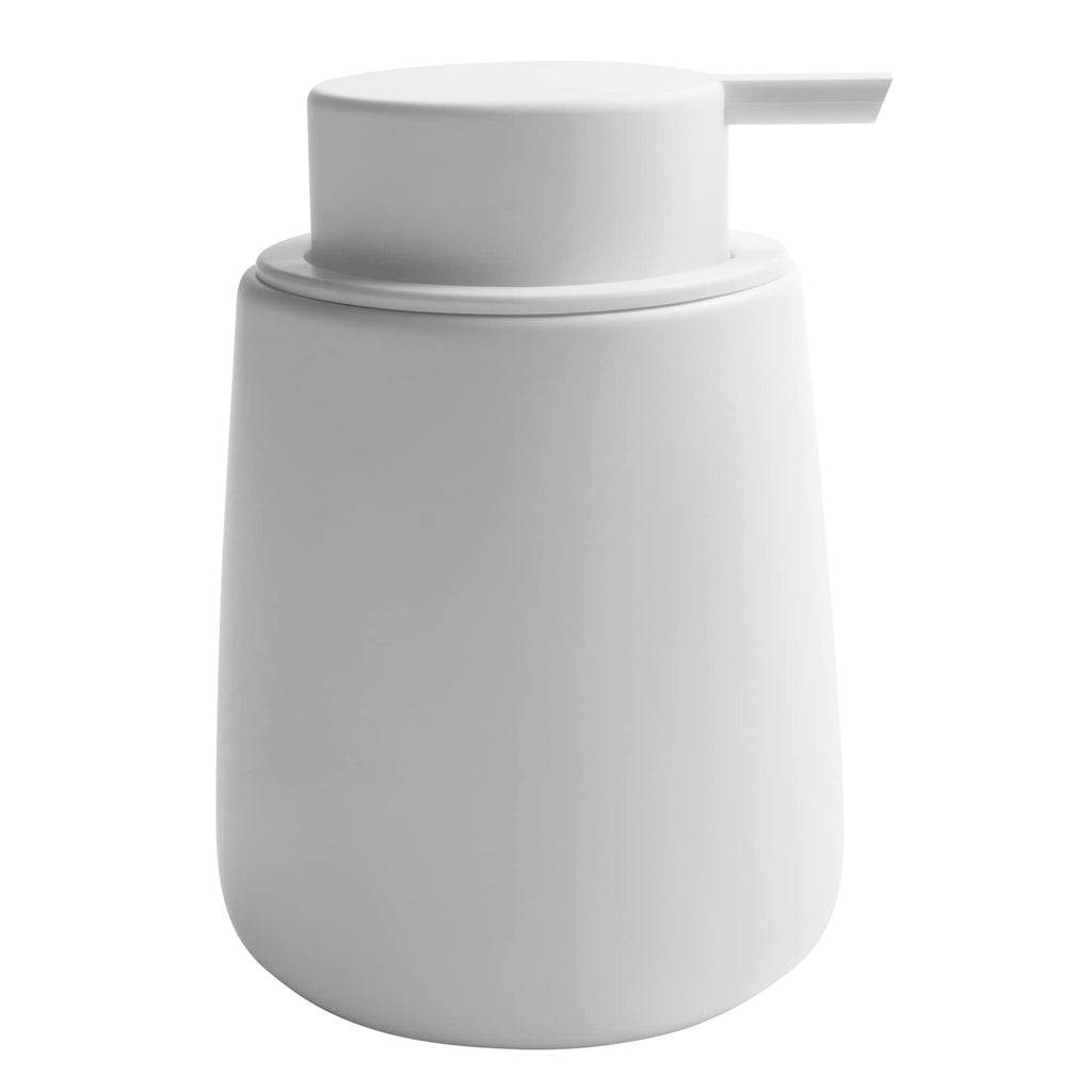 TOOZFO Soap Dispenser Ceramic with Easy-to-Press Pump Hand Lotion Liquid Dispenser for Shampoo Bathroom Kitchen 12 oz White