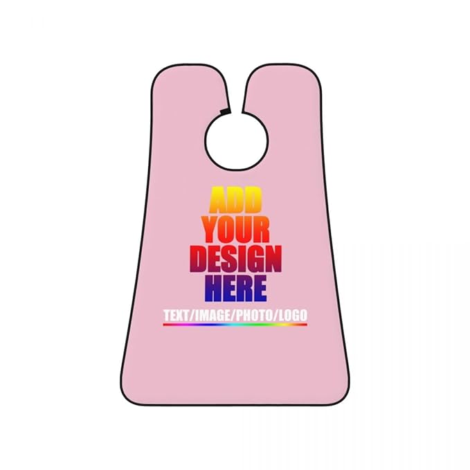 Custom Beard Apron for Men Personalized Gift with Name Image Picture Text Beard Shave Cape Customized Beard Trimming Catcher Bib for Bathroom Pink