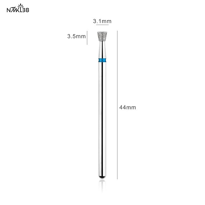 NMKL38 Tapered Diamond Nail Drill Bit Professional Cuticle Remove Tools for Acrylic Gel Nails Dry Manicure Pedicure