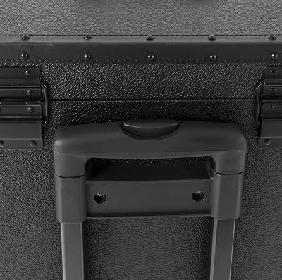 CNCEST Beauty Salon Luggage, Rolling Lockable Hair Stylist Travel Case Hairdressing Trolley Stylist Beauty Salon Cosmetic Luggage Travel Organizer Tool Box with Hair Dryer Holder(All Black)
