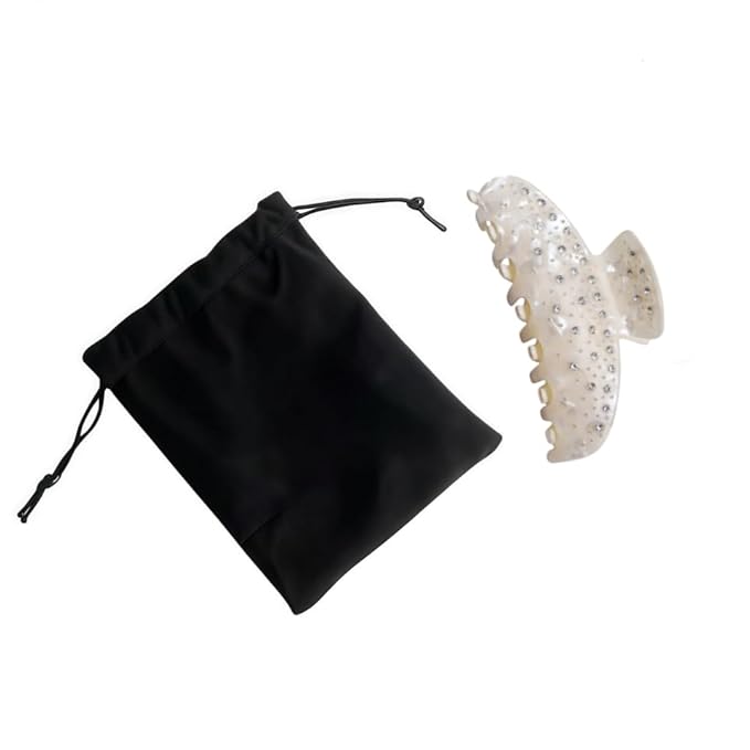 OideGuiing Durable Acetate Hair Clips - 4-Inch Shiny White Claw Clips for Fine and Thick Hair (Shiny White)