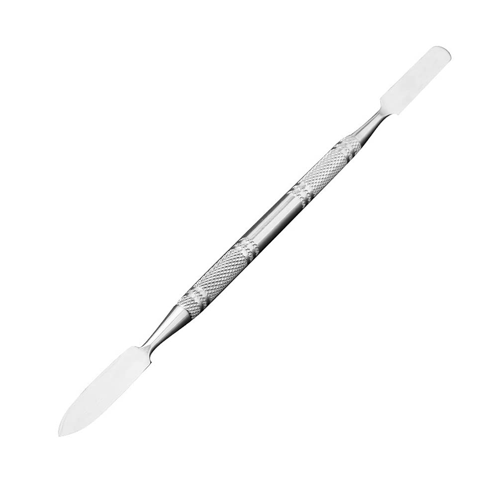 Angzhili 1 Pack Makeup Mixing Palette with Spatula Tool,6x3.9 Inches, Stainless Steel Cosmetic Mixing Palette, Makeup Artist Palette Tray for Mixing Foundations,Lipsticks,Eye Shadow,Nail Art
