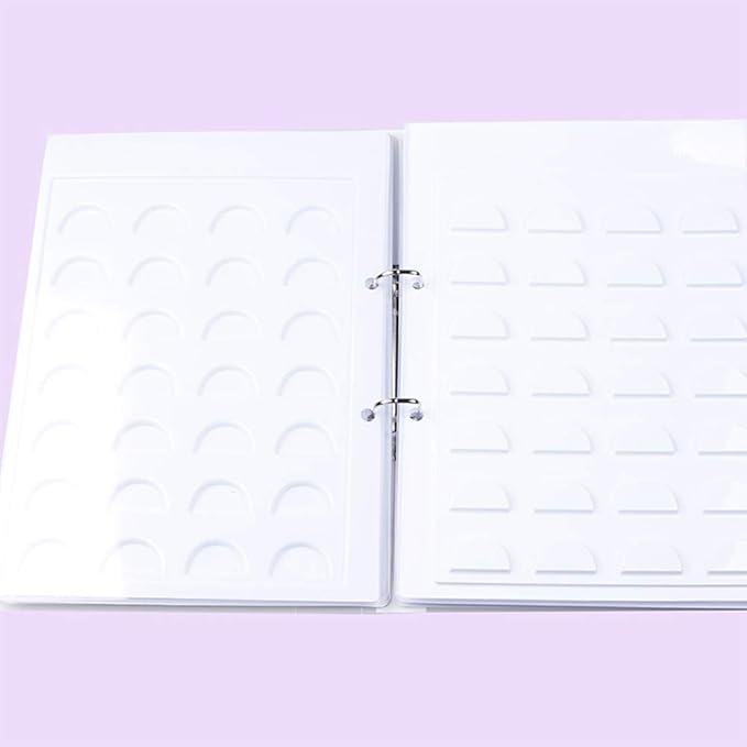 sddfor 70 Pairs of Eyelash Display Card, Eyelash Storage Book, White False Eyelashes Template Catalog Storage Case