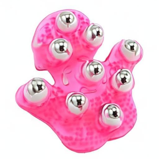 Kioer Deep Tissue Massage Roller Glove for Neck, Chest, Foot, Hamstrings, Thighs, and Full Body Care 9 360-degree-roller Metal Ball Beauty Care(Pink) (Pink)