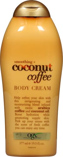 OGX Smoothing + Coconut Coffee Body Cream 19.5 oz, (Pack of 2)