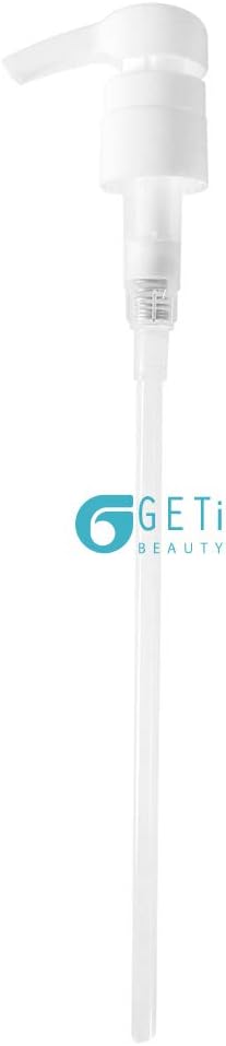 Universal Conditioner & Shampoo Pump | Fits Most Leading Brands of Liter Larger Size Bottles with 1-inch Diameter Opening | Not Compatible with Amika or Joico | White | by Geti Beauty