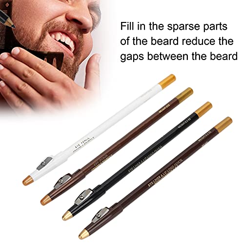 4pcs Hairline Pencil Beard Pencil Filler for Men, with Sharpener, Hairline & Mustache Tracing Tool, Shaping & Styling Kit, & Long-Lasting