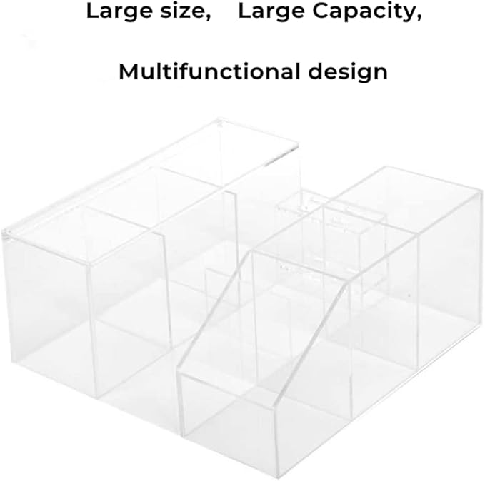 LIXIMMAZN Acrylic Large Capacity Makeup Organizer, Grafting Beauty Extension Supplies Lash Storage Display, Eyelash Storage Case Brush Tweezers Cosmetic Holder (Transparent)