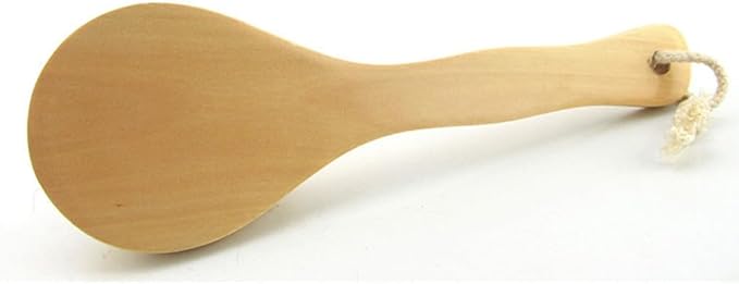HiKin 9.84 Inch Dry Body Brush Back Scrubber, Wooden Short Handle Natural Bristles Bath & Shower Brush.