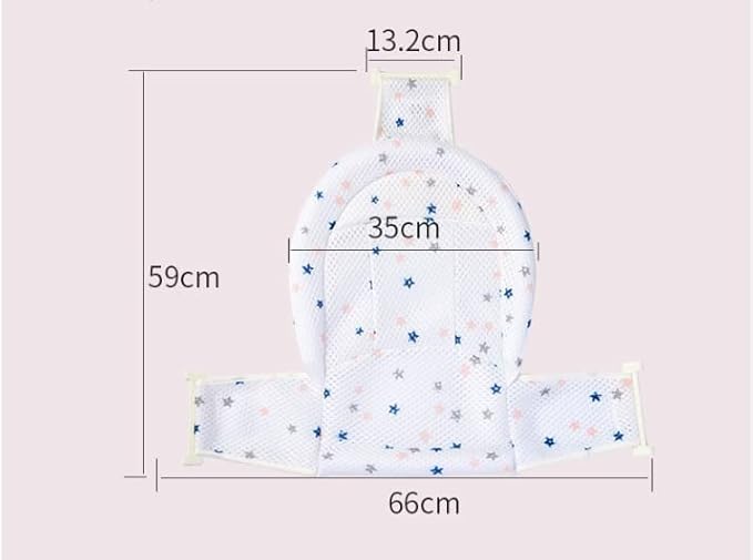 Breathable Mesh Newborn Baby Bath Mat Floating Foam Baby Tub Pillow Adjustable Non-Slip Bath Seat Pad Bath Cushion for Bathtub for 0-18 Months(NO TUB)