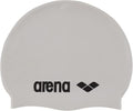 Arena Classic Unisex Soft Silicone Swim Cap for Women and Men, Intensive Training and Racing Comfortable Non-Slip Long Hair Swimming Hat, White/Black