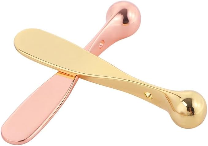 YuanHolumid Eye Cream Spoon, Cosmetic Spatulas Eye Roller Massage Stick Eye Cream Applicator Eye Massage Tool Skin Care Tool for Women Creams Skin Care (Rose Gold)