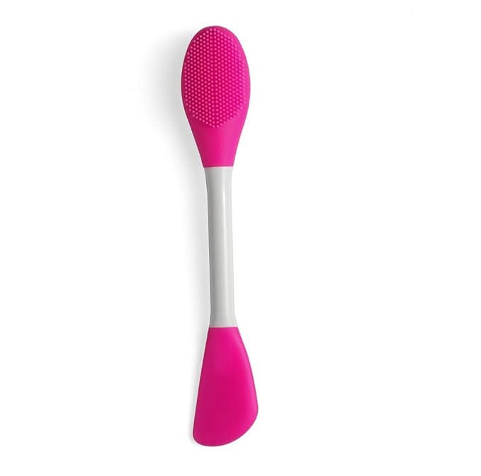 LASSKY Silicone Brushes,Double-Ended Silicone Face Mask Brush,Facial Cleansing Brush, Premium Soft Facial Masks Other Skin Care Applicator Tool for Cream, Body Lotion,Moisturizer (Rose Red)