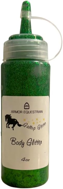 Horse Gallop Glitter Gift Set, 4 Items - Hoof Polish, Body Glitter, Mane and Tail Gel, Shimmer Body Spray (Green)