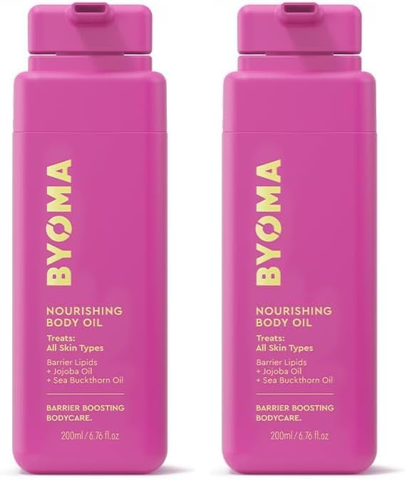 BYOMA Nourishing Body Oil - For All Skin Types - Lightweight,Fast-Absorbing Body Oil with Jojoba & Seabuckthorn - Hydrates,Brightens & Restores Skin Barrier - 6.76 fl oz,(Pack of 2)