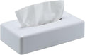 Y-in Hand Tissue Box Cover, Rectangular White Wall Mounted Facial Paper Holder Dispenser, Prefert for Storage on Bathroom Vanity, Kitchen, Night Stand, Countertops Office and Car.